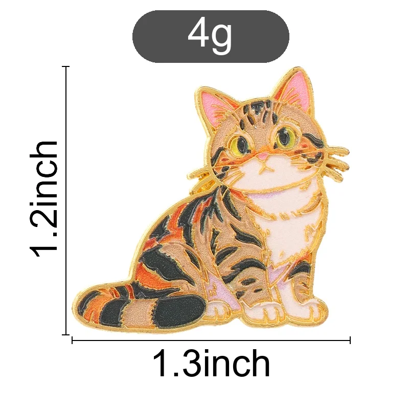 Cute Cartoon Calico Cat Enamel Pin, Funny Kitten Badge, Fashion Clothes Backpack Accessory, Gift for Cat Lovers