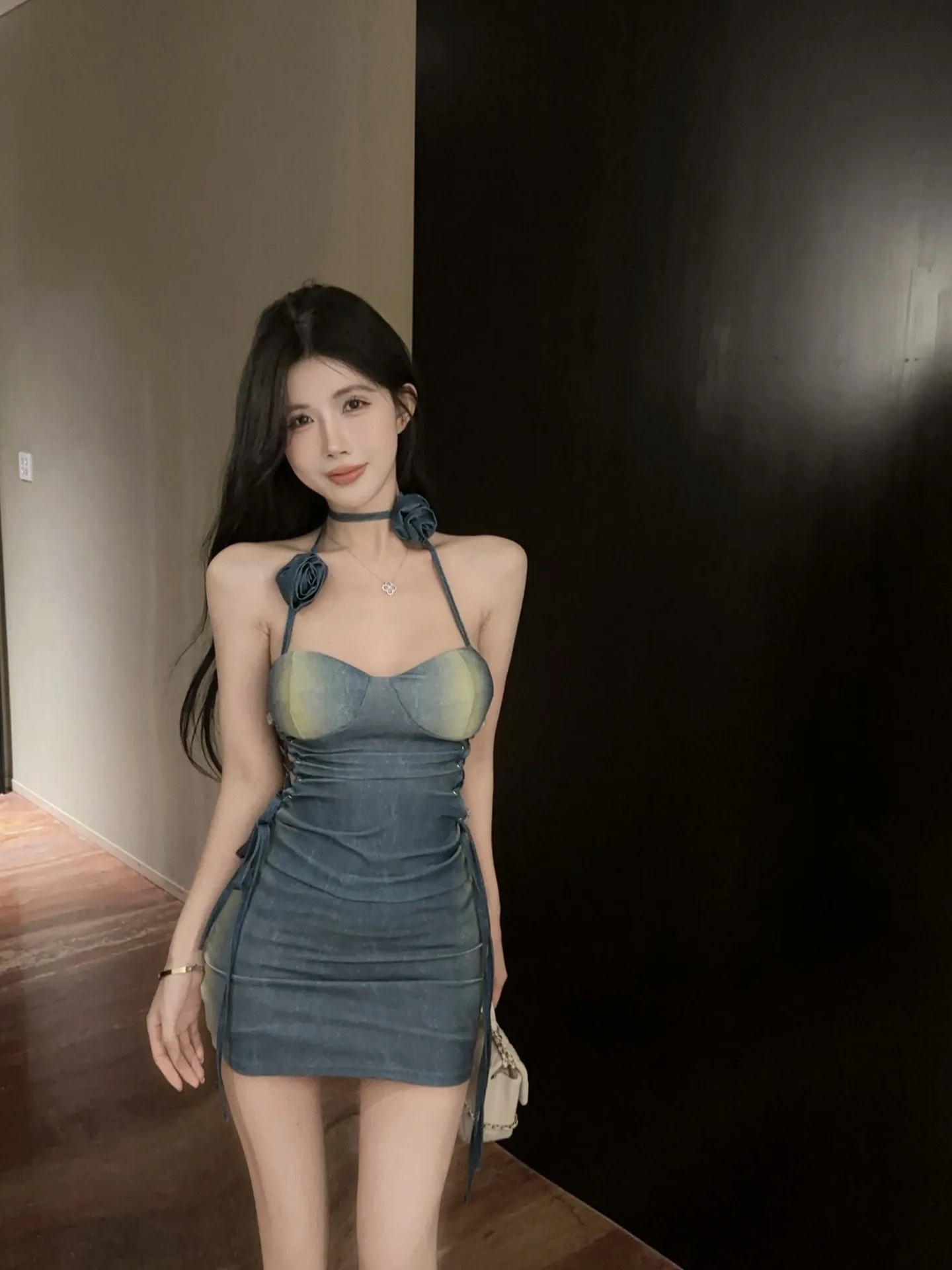 

Sexy Backless Dress Women-Bodycon Flower Mini Dress with Straps,Butt-Lifting Curve-Enhancing Party Club Dress,Hot Short Dresses
