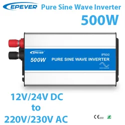 EPEVER 500W Pure Sine Wave Inverter 12V/24V DC Input 220V230V AC Output Solar Panel Off Grid Tie Inverter IPower IP500-12/22