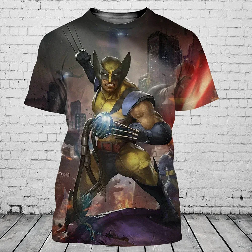 Summer Disney T-Shirts Wolverine Cartoon Anime 3D Print Streetwear Men Women Fashion Oversized T Shirt Kids Boys Girls Tees Tops