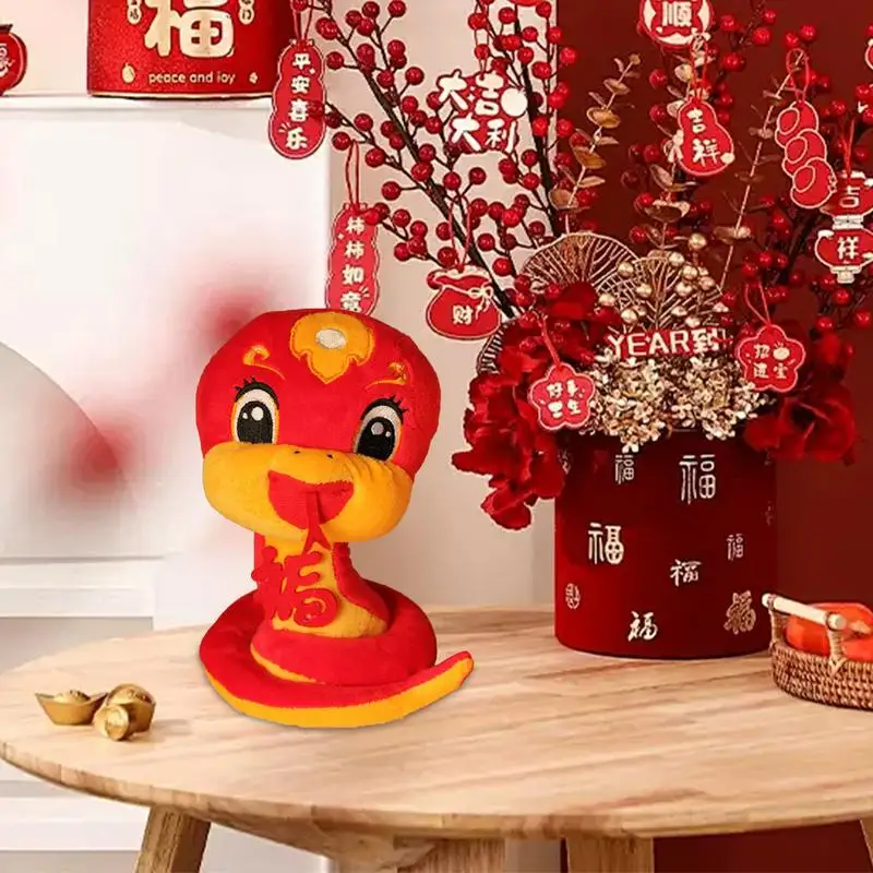 2025 ano novo chinês mascote tradicional dos desenhos animados cobra boneca de pelúcia pingente amarelo verde vermelho cobra pythons brinquedo de pelúcia decoração para casa