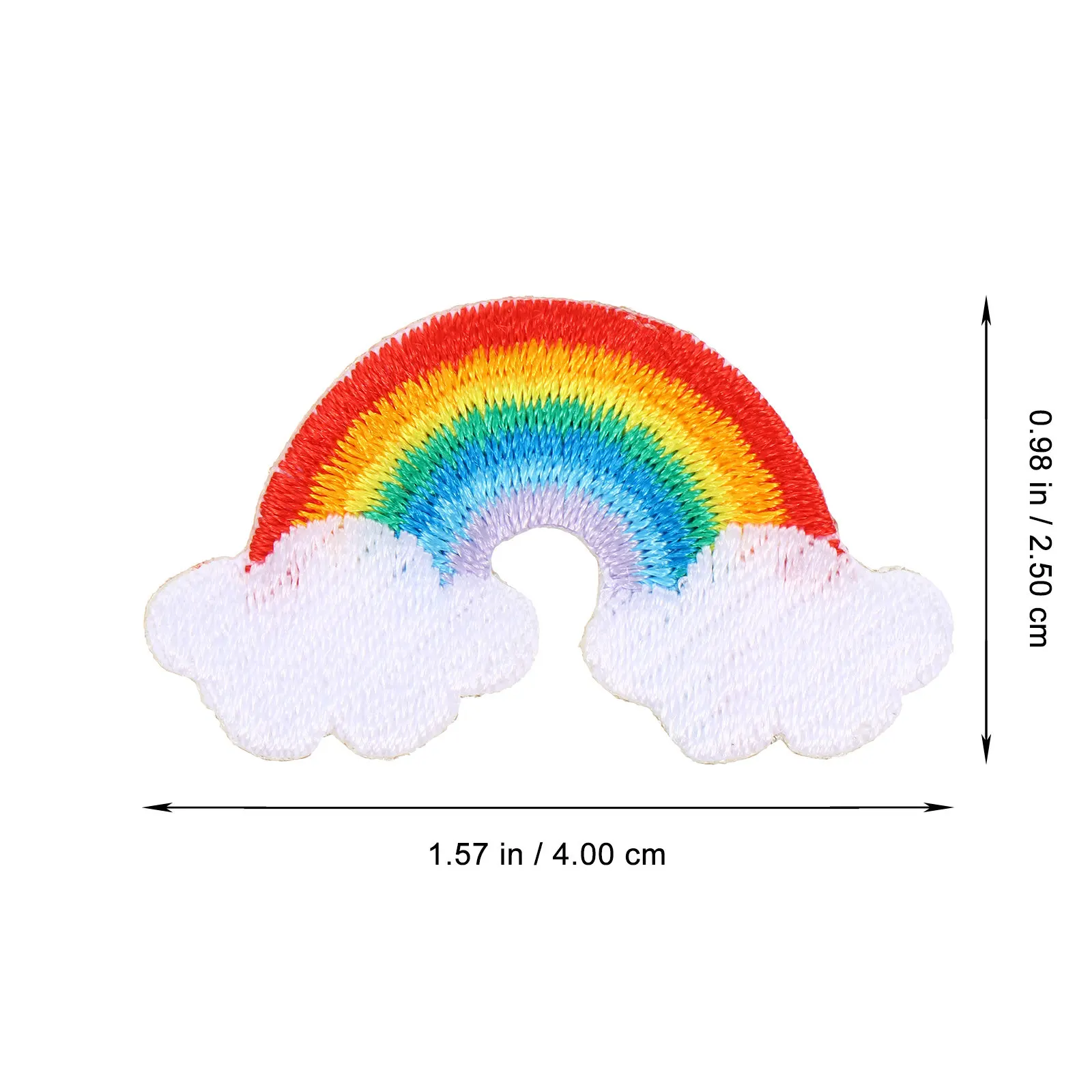 4Pcs Rainbow Embroidered Patches DIY Clothing Repair Accessories for Bags Hats Shirts Rainbow Embroidery Appliques