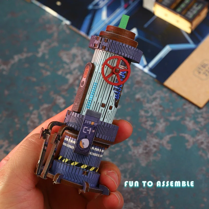 نموذج غلاف كتاب مختبر العلوم من OUZEY، مجموعة تجميع خشبية ثلاثية الأبعاد، مشروع تعلم الجذعية للمراهقين #4