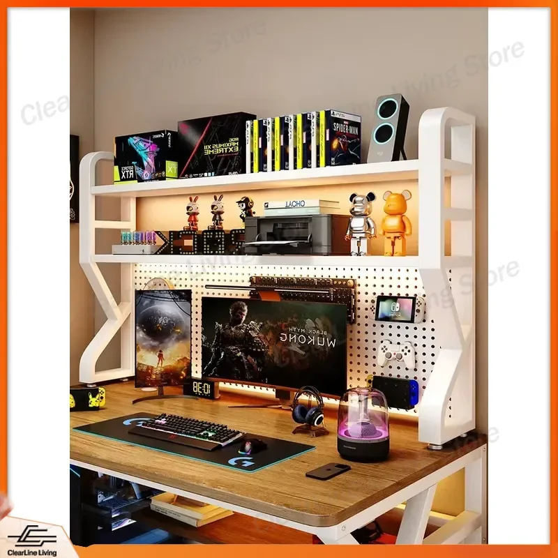 for Desktop Bookshelf Iron Art Multi-layer Stand Style Storage Rack Home Use Student Computer Desk Organizer Hole Board Shelf