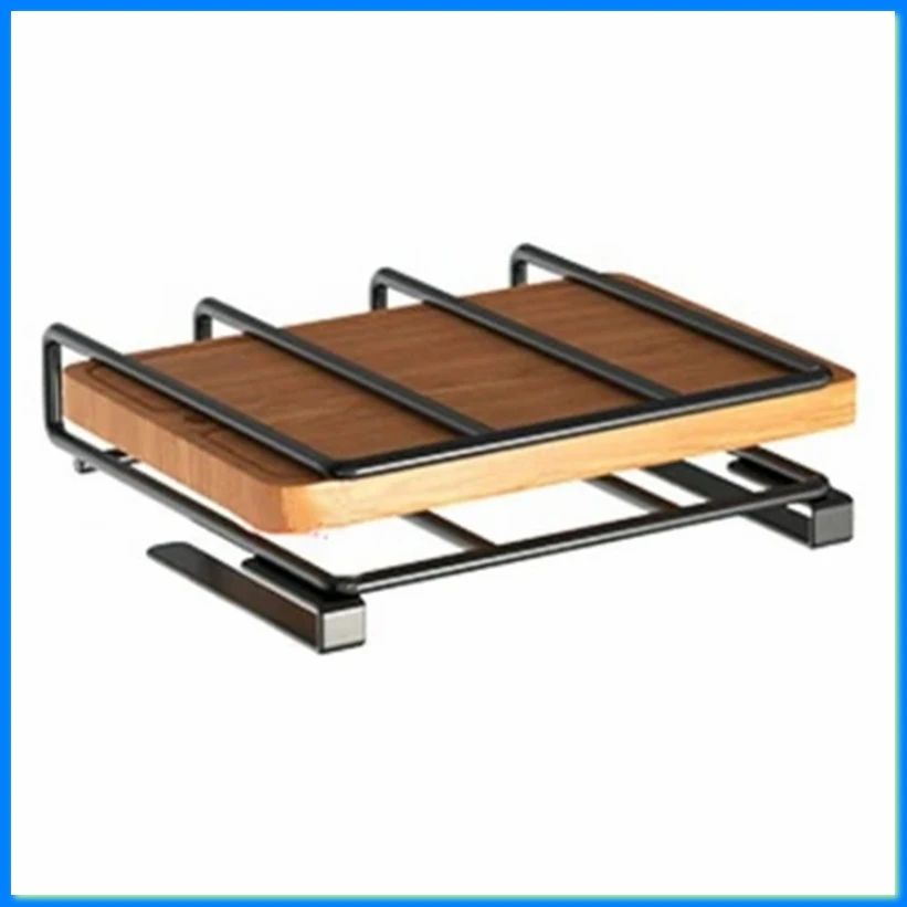 Kitchen Hanging Organizer Rack with Hooks Under Cupboard Paper Towel Hanger Cutting Board Pot Cover Holder Storage Shelf-A57M