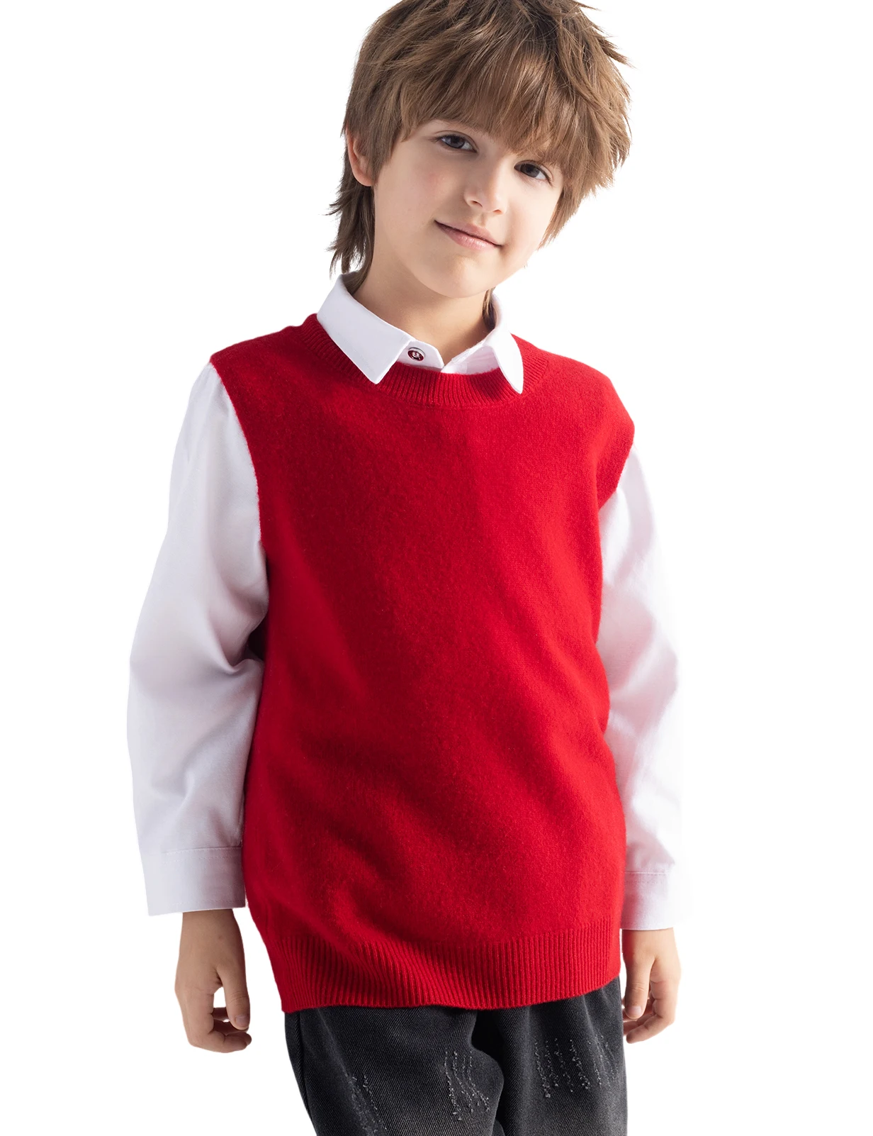 Boys Girls 100% Merino Wool Sweater Fall Winter Kids Mock Neck Long Sleeve Seamless Pullovers Children Top Child Woolen Sweaters view 2