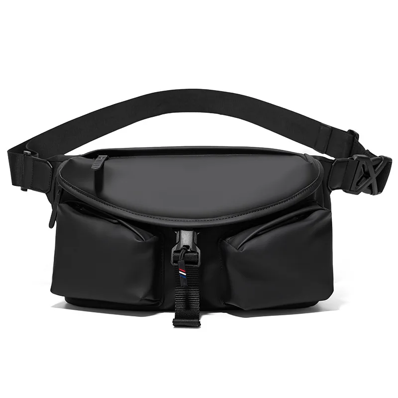 Trendy Functional Crossbody Chest Bag for Men and Women, 1800D Water-Resistant Large-Capacity Shoulder Bag, Multi-Compartment Wear-Resistant Messenger Bag for Commuting and Cycling