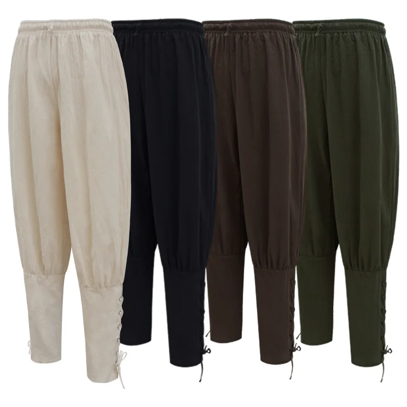 Retro Loose Casual Halloween Stage Costume Medieval Four-color Binding Pants Women's Traditional Chinese Clothing Ethnic Wear