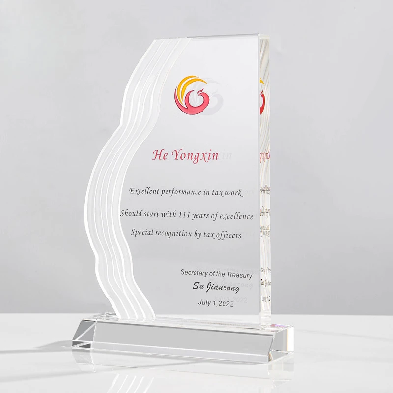 Trophée en cristal haut de gamme personnalisé, Excellent réunion annuelle de l'entreprise du personnel, décoration de la maison, médaille en cristal exceptionnelle, 1 pièce