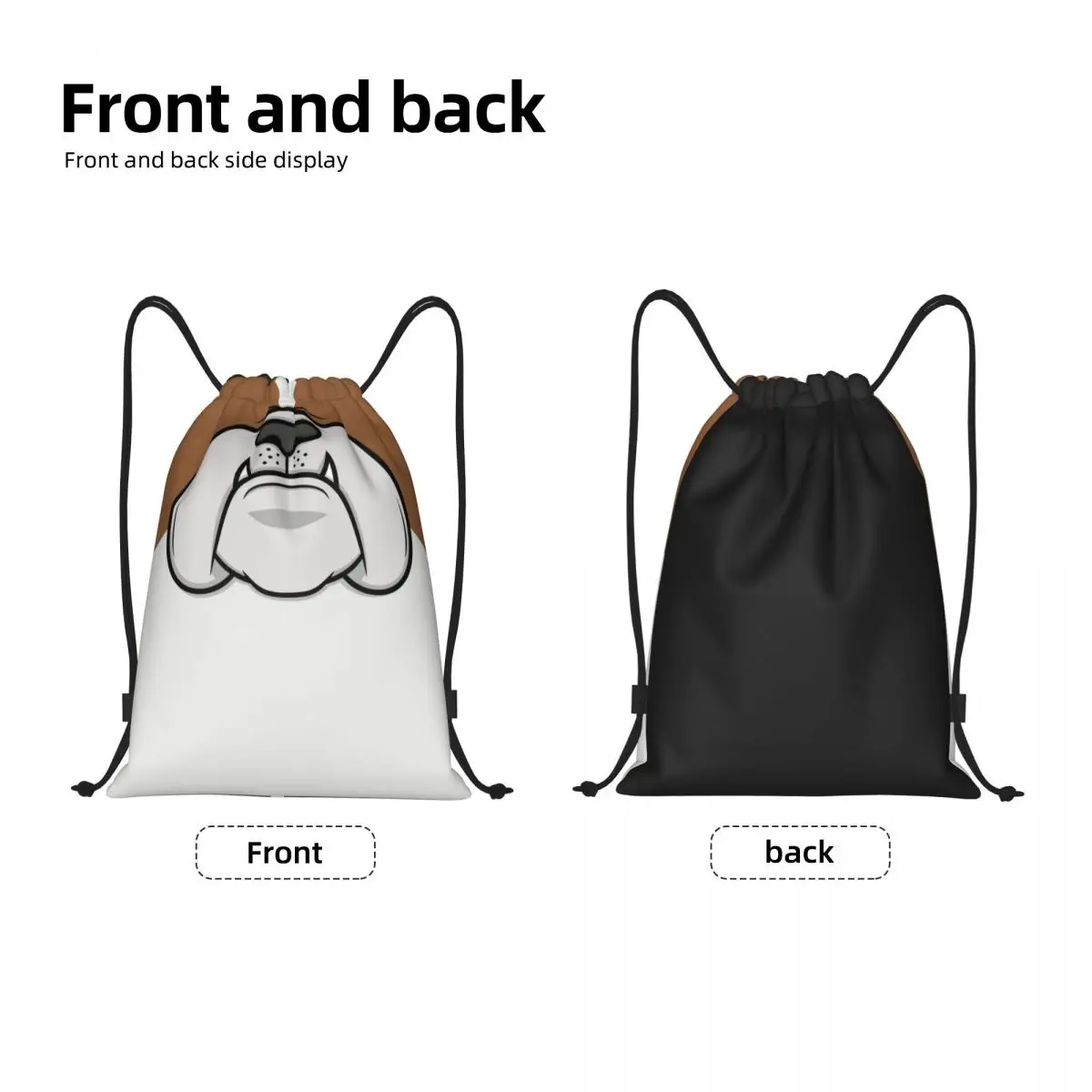 Custom British English Bulldog Dog Drawstring Bag Women Men Gym Sports Sackpack French Bulldog Shopping Storage Backpacks