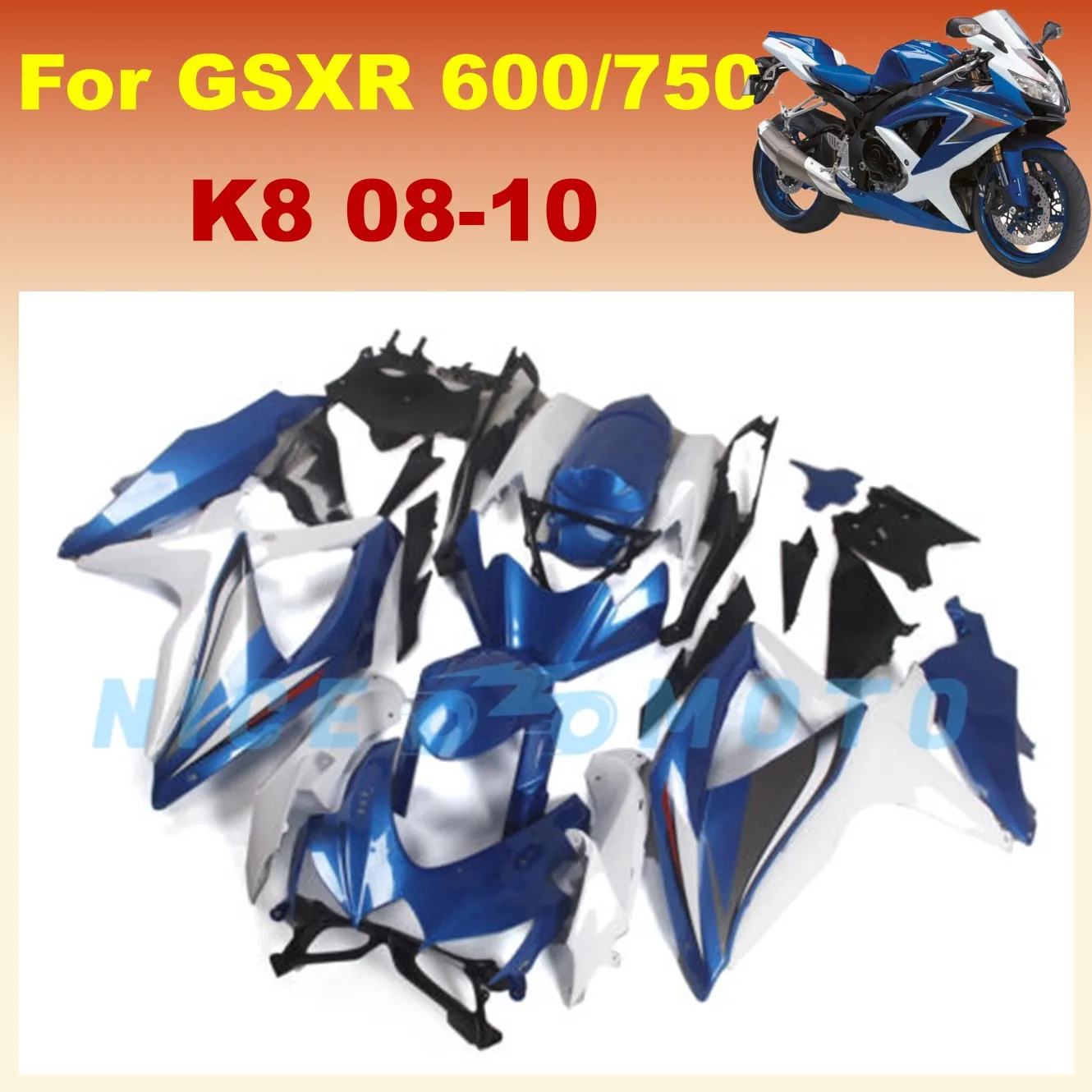 ABS Plastic Shell Motorcycle Fairing Kits Fit For GSXR 600 750 K8 2008 2009 2010 GSXR600 GSXR750 Bodywork Set