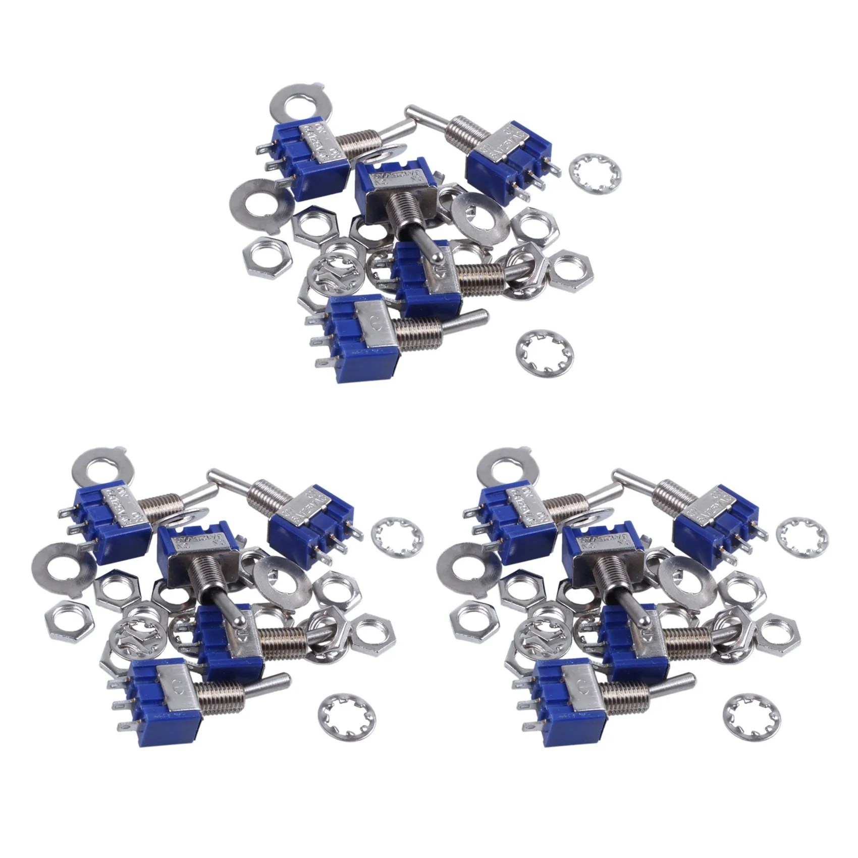 Efficient 15 Pcs AC 3A/250V 6A/125V ON/ON SPDT Mini 2 Position Latching Toggle Switch
