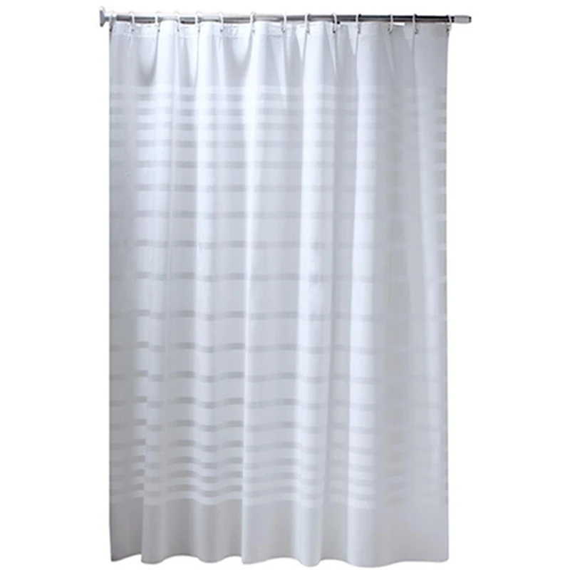 1pc Plastic PEVA Waterproof Shower Curtain Transparent White Stripe Bathroom Curtain High Quality Luxury Bath Curtain