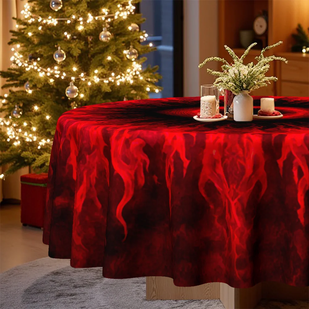 1 pc Rectangular tablecloth 1 piece of rectangular tablecloth, featuring red eyes and flame design