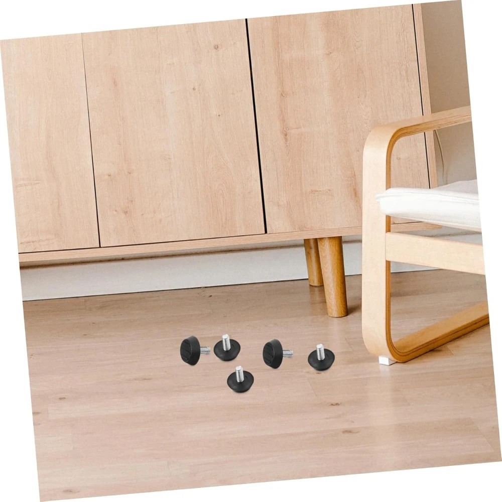 10Pcs M8 Threaded Stem Furniture Legs for Tables Cabinets Easy Installation Height Adjustable Leveling Foot Pads Furniture Legs