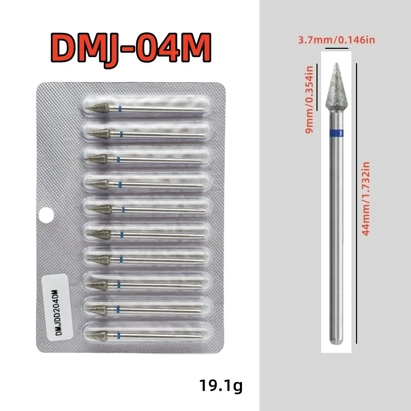 10-teiliges Diamant-Nagelbohrer-Set, Diamant-Fräser für Maniküre, 3/32 Zoll, elektrische Nagelfeile, Nagelhautentferner-Werkzeug – Detail 11
