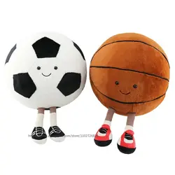 Cute Smile Basketball Plush Toy, Bola Travesseiro, Carro, Casa, Boneca De Futebol, Bola Smiley, Vent Throw, Decoração Interior Criativa, Presente, 20 cm, 28cm