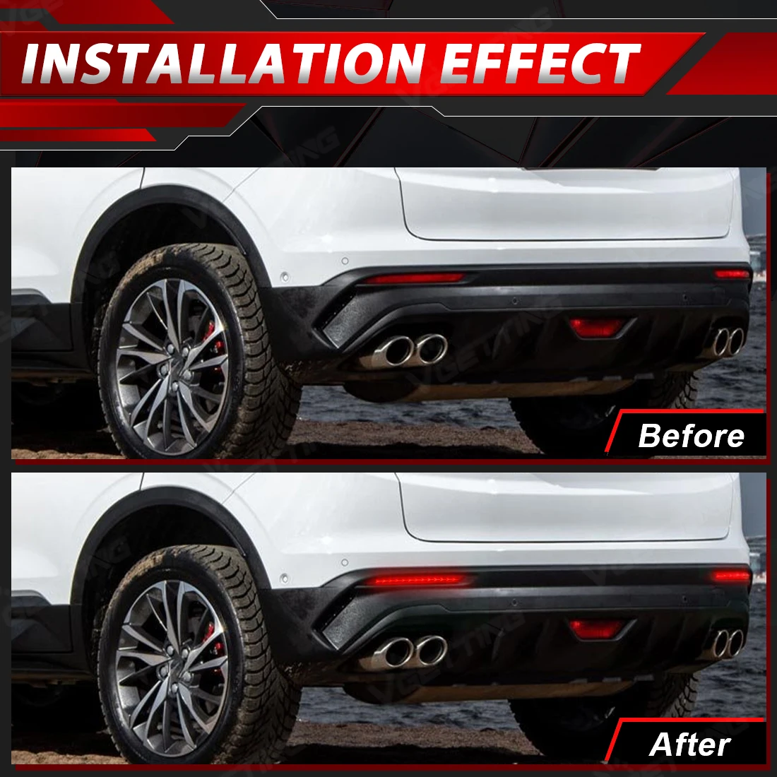 LED المصد الخلفي عاكس ضوء لجيلي Coolray Proton X50 2018-2021 سيارة ديناميكية بدوره إشارة الخلفية الذيل الفرامل مصباح تحذير 12 فولت #4