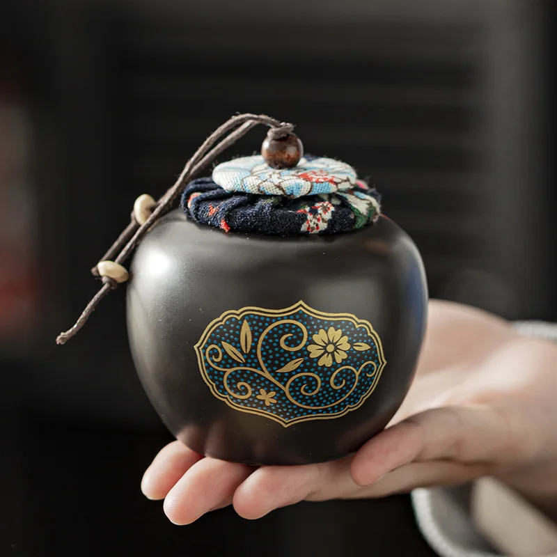 

Ceramic Tea Cans Creative Storage Jar with Lid Household Decoration Sealed Moisture Proof Candy Tea Sealed Cans Kitchen Supplie