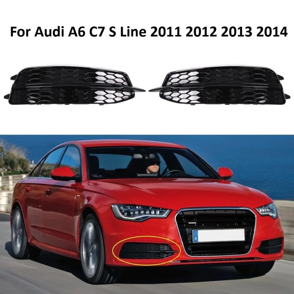 

Для Audi A6 C7 S Line 2011-2014 L/R противотуманная фара, рамка, сменная решетка переднего бампера, противотуманная фара, крышка 4G0807681D 4G0807682D
