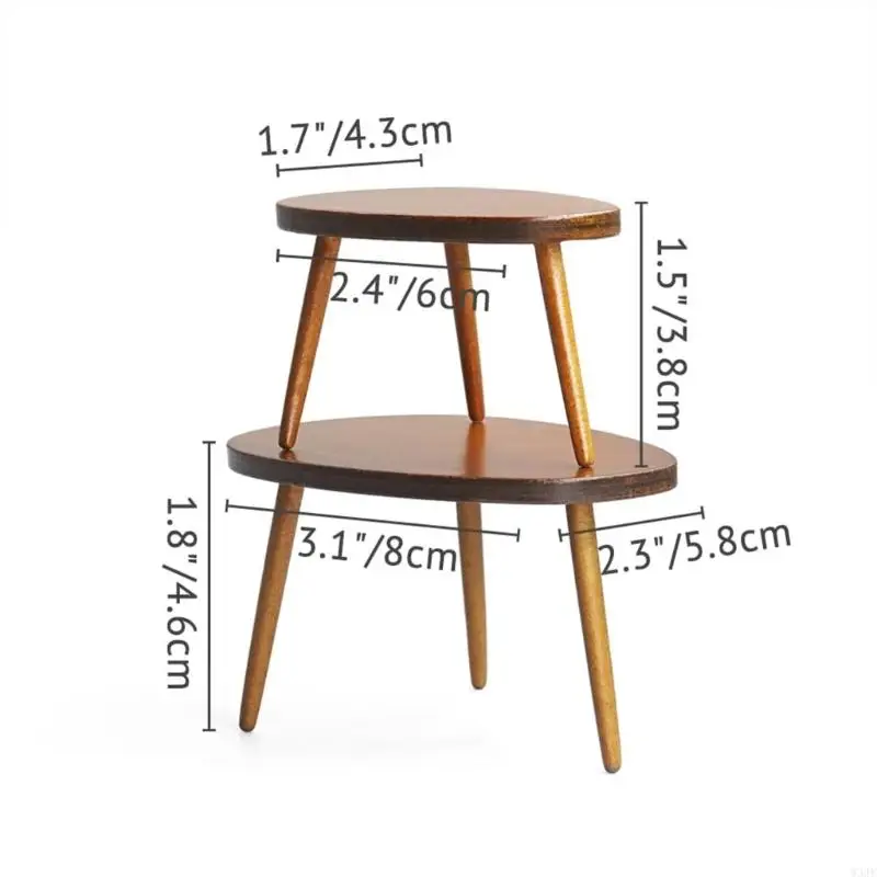 W3JF Dollhouse Bàn cà phê Mô hình phòng khách cung cấp đồ nội thất cảnh nhà