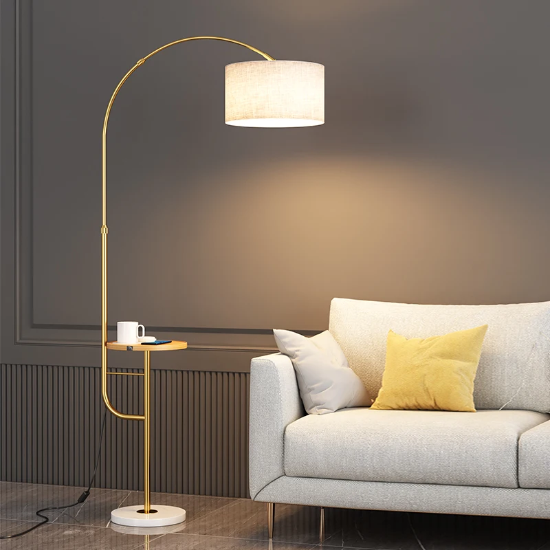

Nordic fishing lamp floor lamp living room bedroom bedside lamp modern sofa edge minimalist light luxury double-layer vertical t