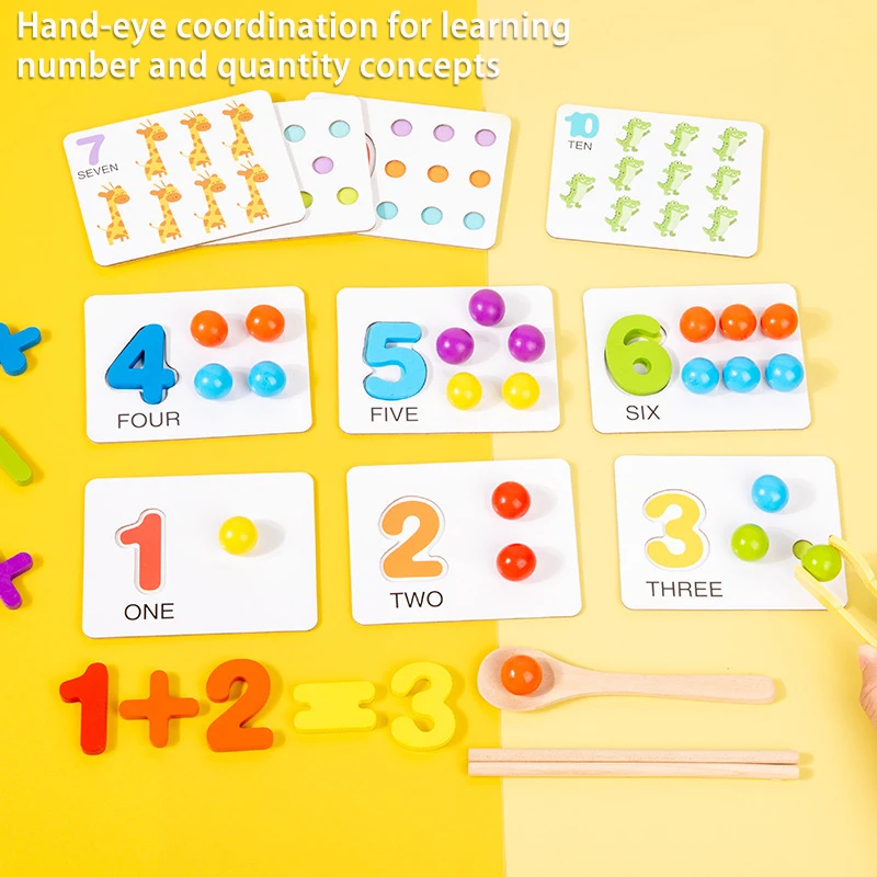 Montessori Holz Digitale Kognitive Paarung Spielzeug Feinmotorik Training Farbe Sortierung Passende Fähigkeiten Lernen Pädagogisches Spielzeug Geschenk