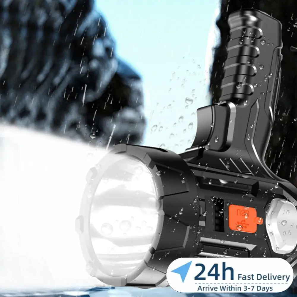 

Водонепроницаемый ручной прожектор, 1800 мАч, светодиодный фонарик для кемпинга, зарядка через USB Type-C, время работы до 4-5 часов, 350 лм, оборудование для активного отдыха