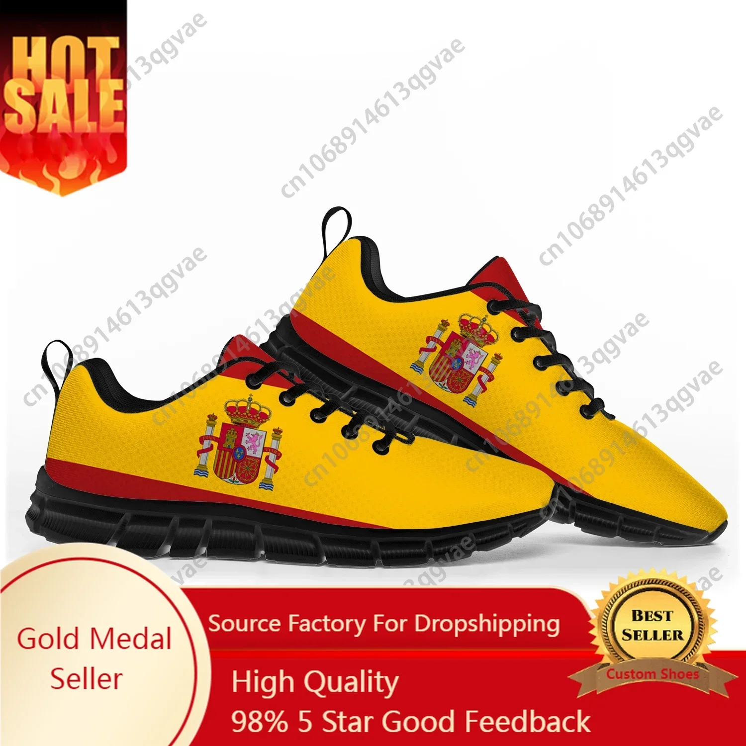 

Spanish Flag Sports Shoes Mens Womens Sneakers Spain Casual Custom High Quality Couple Shoes
