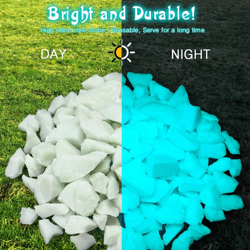 Luminous Stones Fluorescent Rocks Gravel Glow in The Dark for Home Garden Walkways Lawn Fish Tank Ornament DIY Decorative