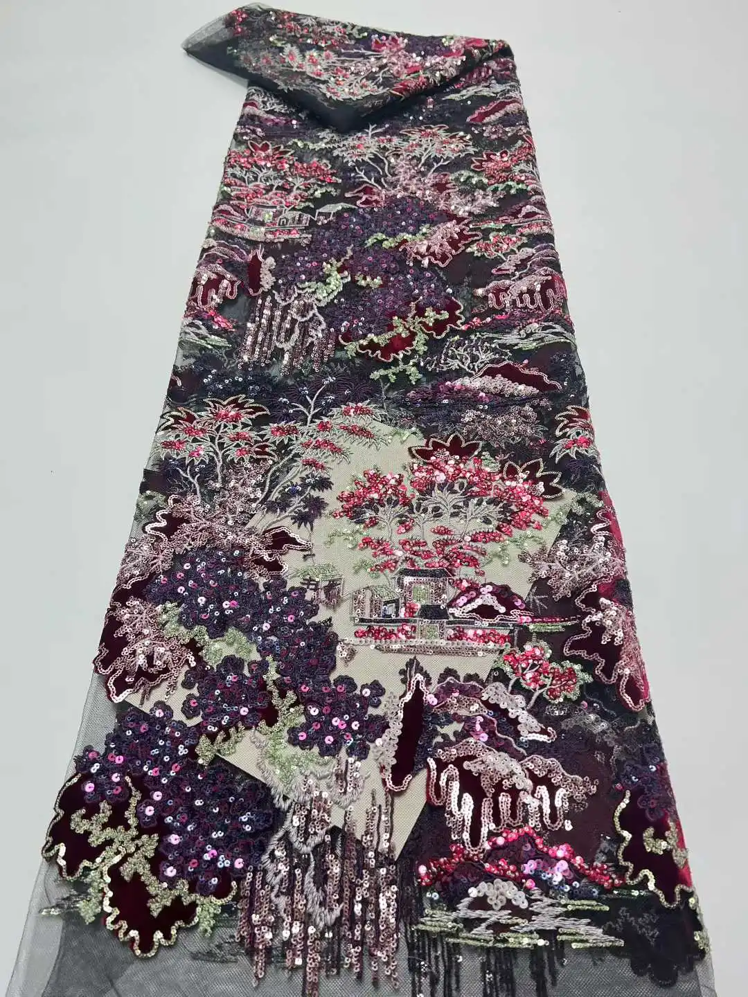 

Nigerian Sequins Lace African Lace Fabric 2026 High Quality 5Yards African French Net Lace For Party Wedding