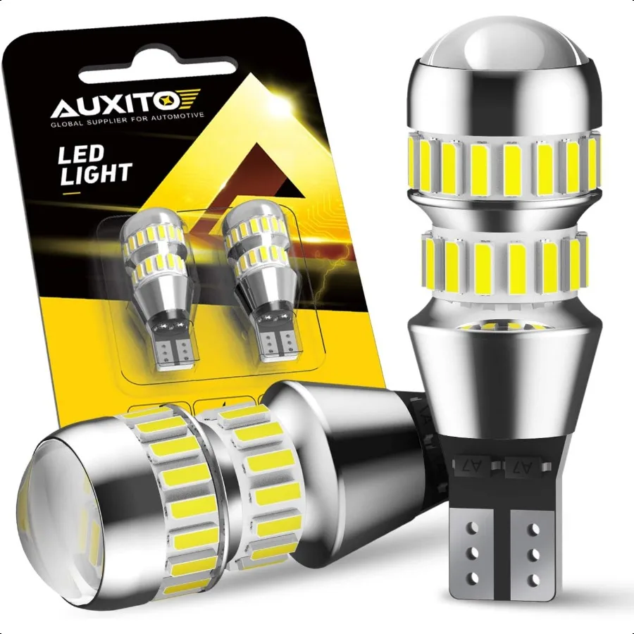 

Светодиодные лампы AUXITO 912 921 для резервного фонаря заднего хода 42SMD 400 Яркий 6000K Белый Неполярный 906 W16W T15 921 Светодиодная лампа Di