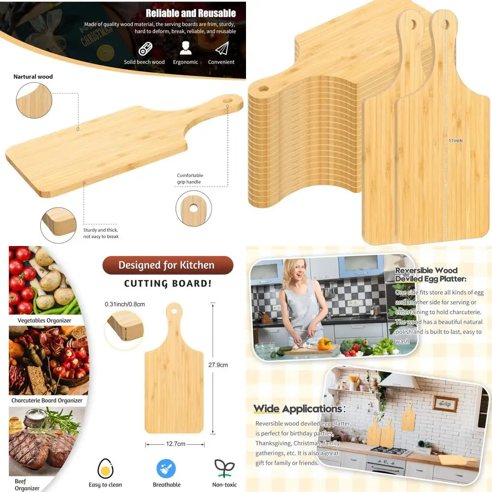 

Bamboo Mini Charcuterie Boards - 24 Pack, 11x5 Inch, Small Chopping Boards for Wedding and Housewarming Gifts