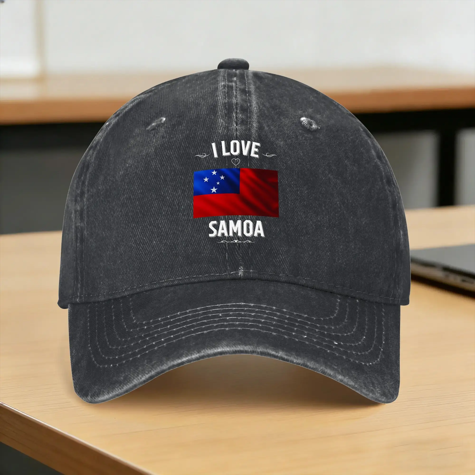 I Love Samoa  Casual Baseball Cap For Women Men Summer  Running Hippie Trucker Hat Vintage Sunscreen Snapback Cap