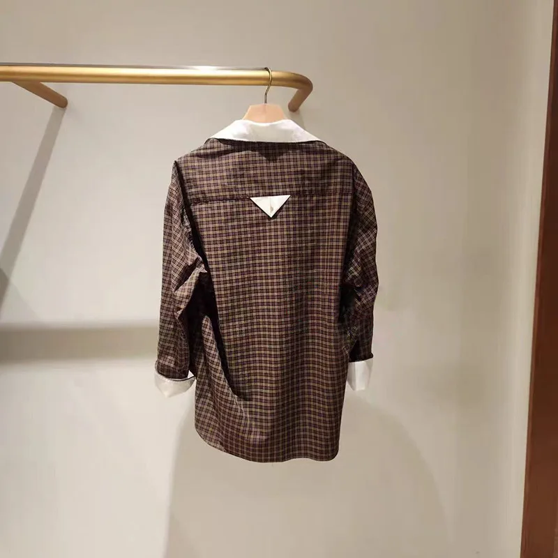 【هدية مجانية】2025 قميص فرنسي متخصص للخريف والشتاء كاجوال بألوان متعددة وطية صدر السترة وأكتاف منسدلة وأكمام طويلة فضفاضة للنساء #2