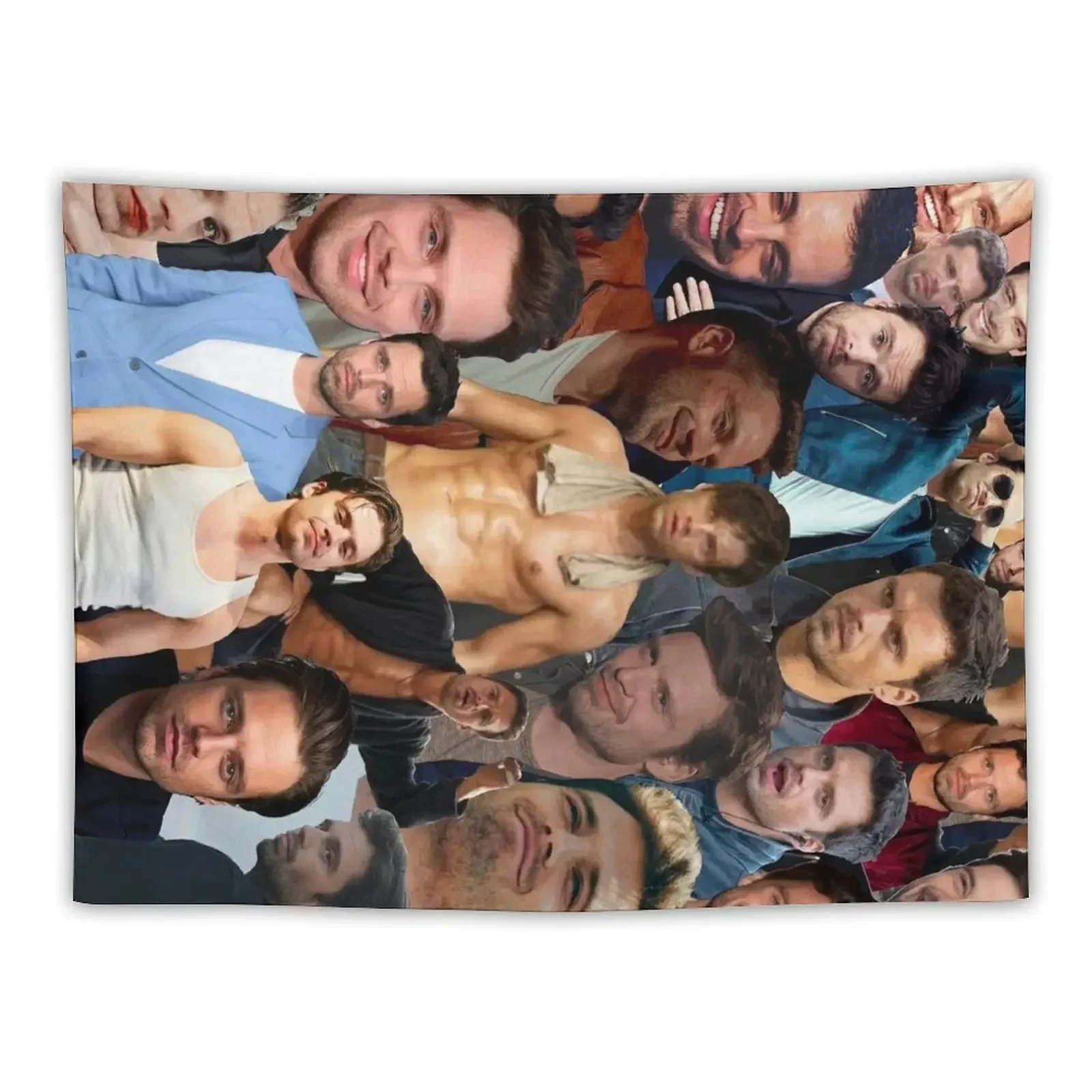 Sebastian Stan Photo Collage Tapestry Room Aesthetic Decor On The Wall Wall Carpet Tapestry