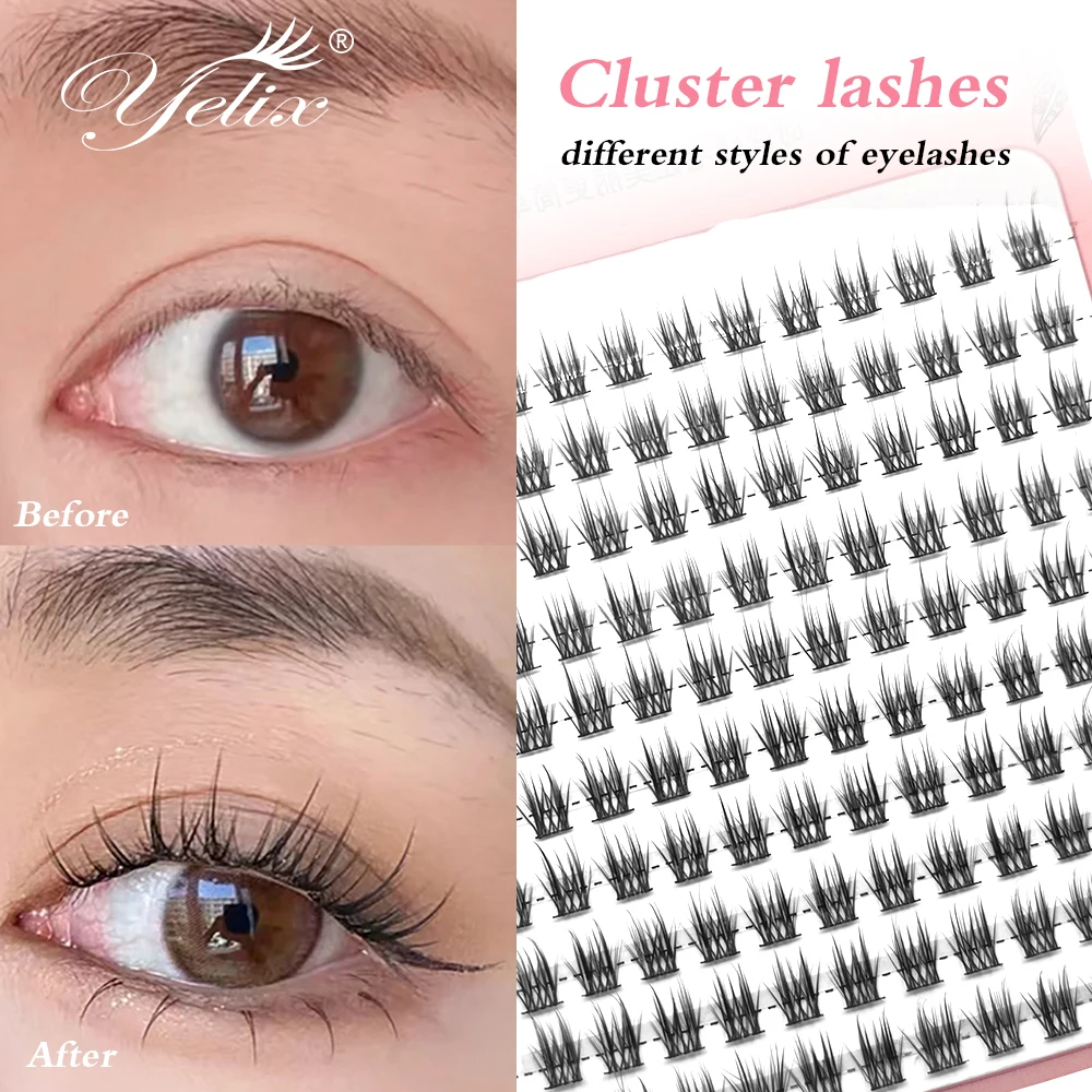 Yelix False Lashes Clusters Chinese Makeup Natural Eyelashes and High Quality Kawaii Makeup