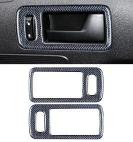 

Carbon Fiber Door Handle Trim Frame Cover For 2009 Ford Mustang Interior Upgrade Accessory Auto Decoration Styling Part
