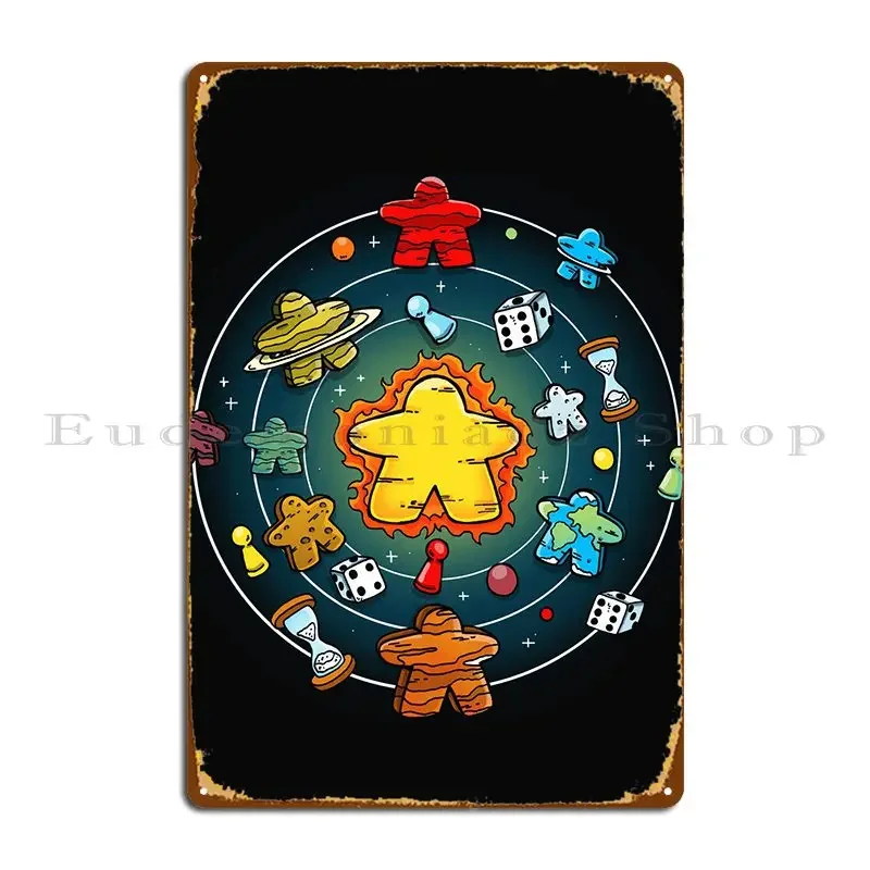 Meeple Solar System Metal Signs Wall Party Printed Wall Cave Pub Tin Sign Poster