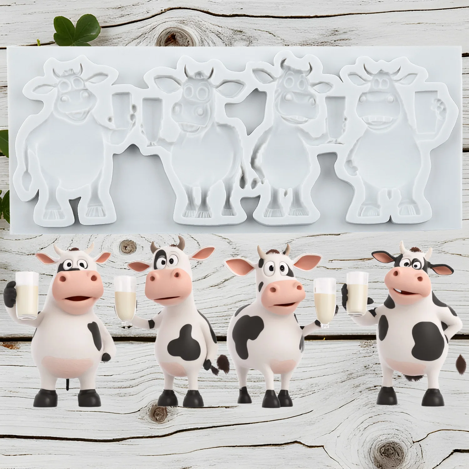 Cow Silicone Molds Fondant Cake Decorating Tools Cupcake Topper Chocolate Candy Sugar Craft Gum Paste Polymer Clay