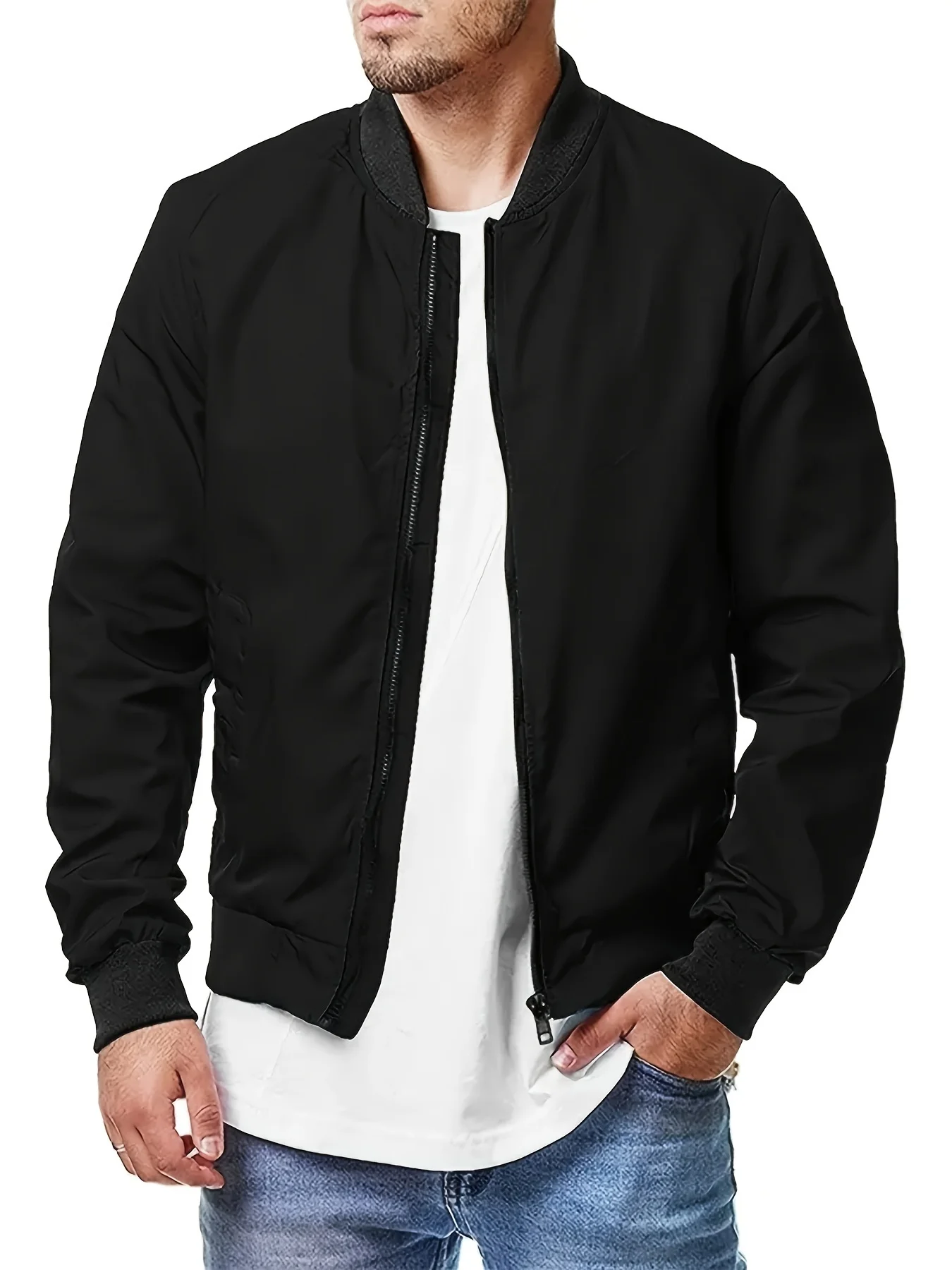 

Windbreaker Men's Pilot Jacket Outdoor Sports Thin Coat Casual Fashion Workwear Street Long Sleeve Zipper Pocket Baseball Jacket