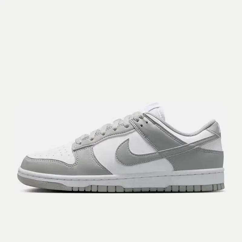 حذاء Nike Dunk Low Next Nature مريح ومتعدد الاستخدامات ومنخفض الارتفاع للرجال والنساء باللون الرمادي والأبيض