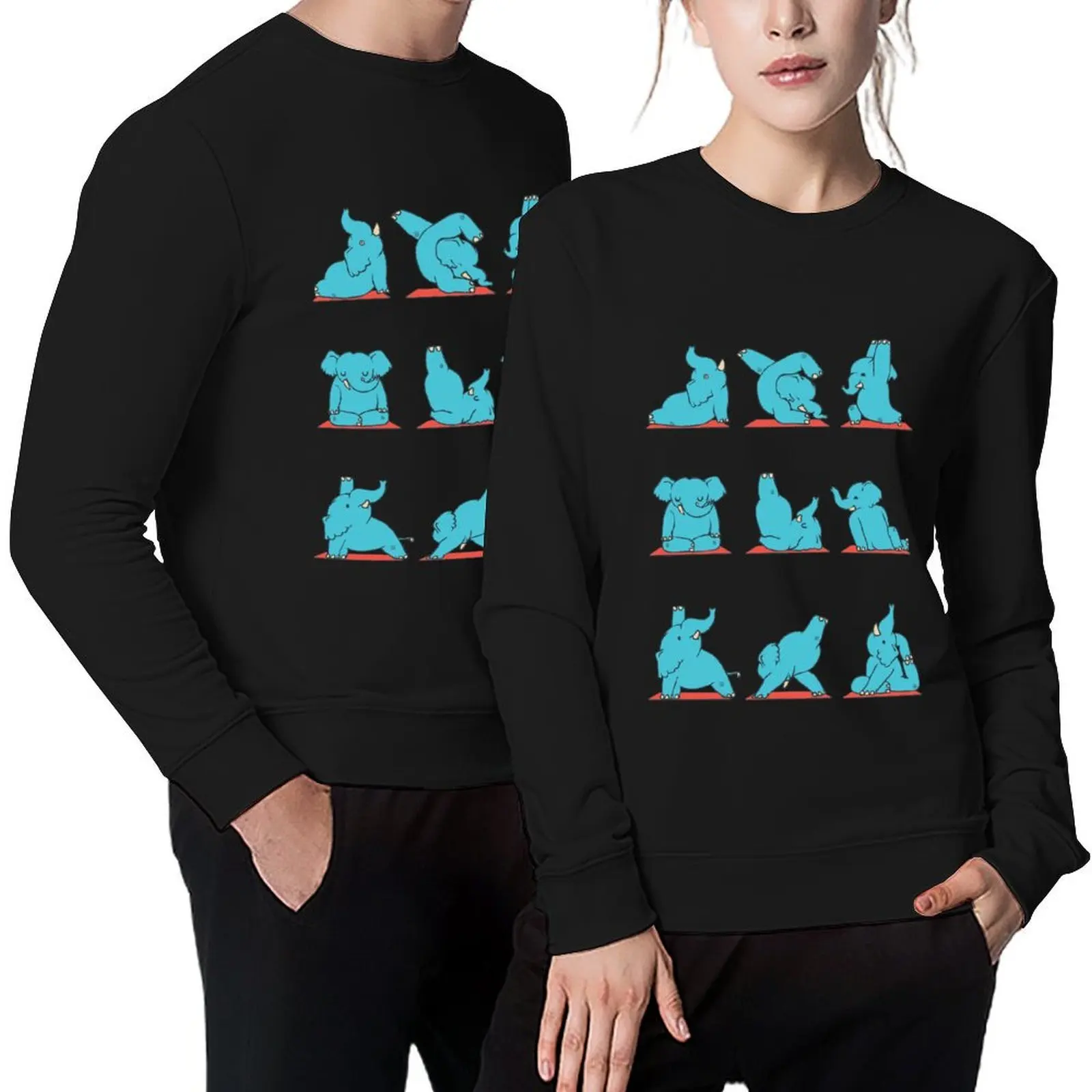 

Elephant Yoga Pullover japanese style men's winter sweater mens clothes autumn clothes sweatshirts men