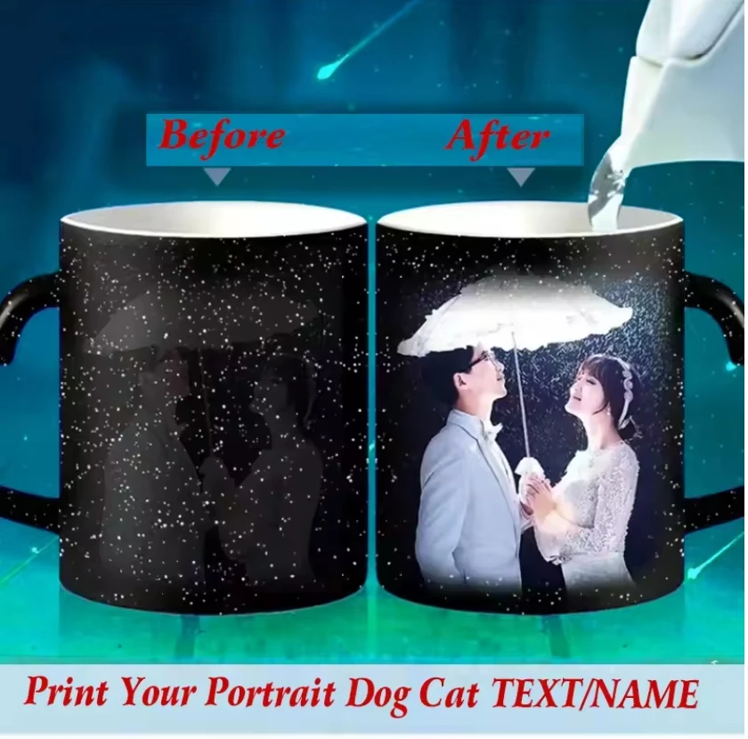 

Custom Photo Magic Mug Coffee Mugs Unique Gift Color Change Mugs Ceramic Cup Personalized Gifts Funny Coffee Cups Coffee Mug