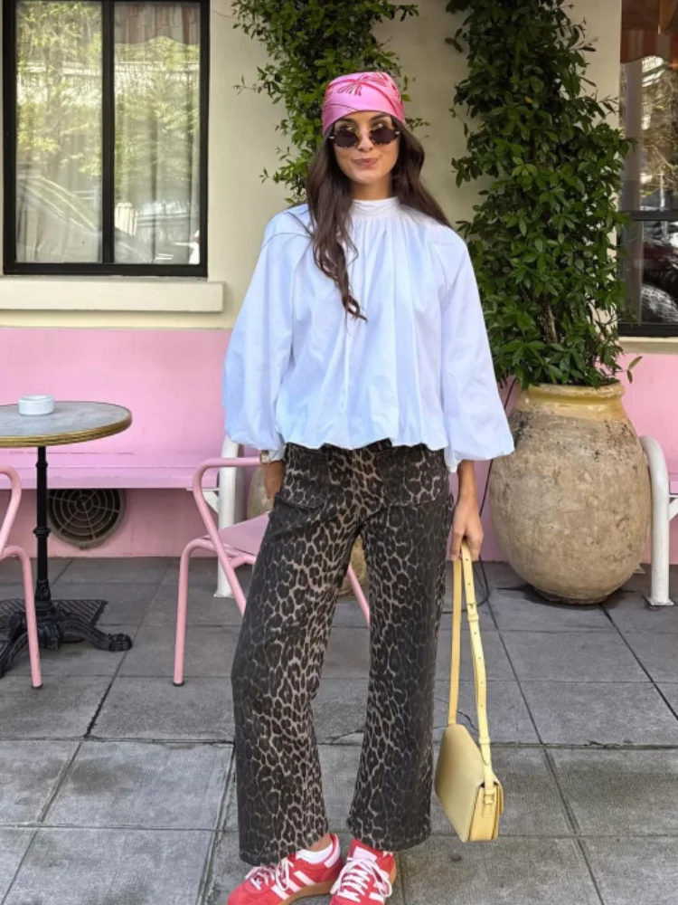 

Casual Loose Women's Shirts Fashion Round Neck Full Lantren Sleeve Female Pullover Chic Backless Lady Blouse Outerwears 2025