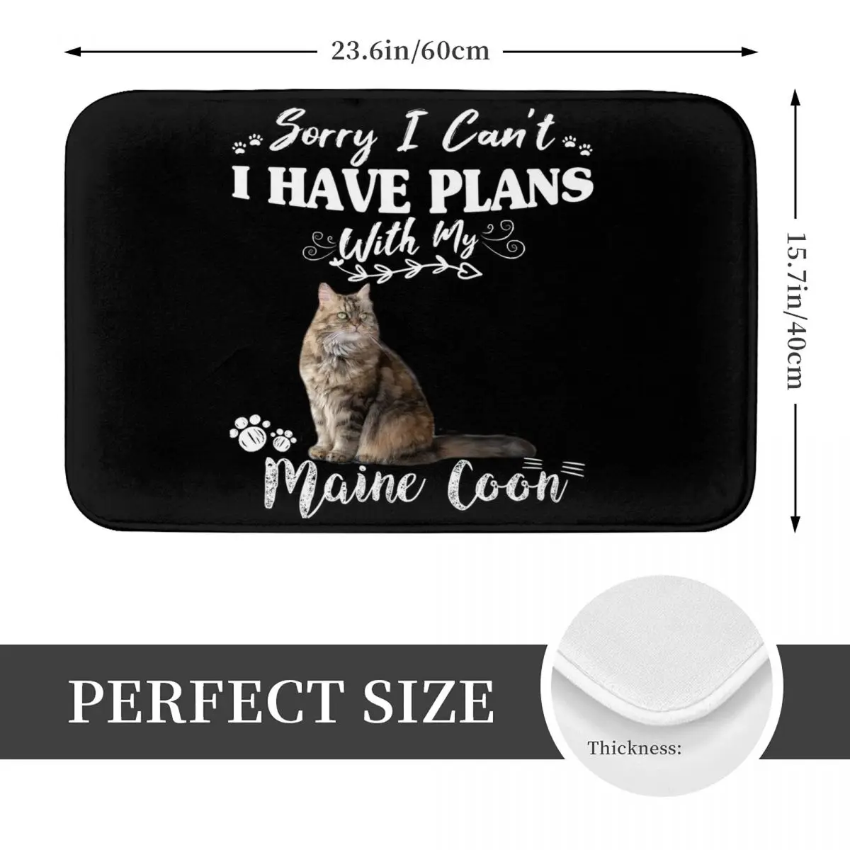 Cute Maine Coon Kitten Norwegian Forest Cat Doormat Anti-skid Bath Mats Home Entrance Rugs Kitchen Living Room Carpet Footpad