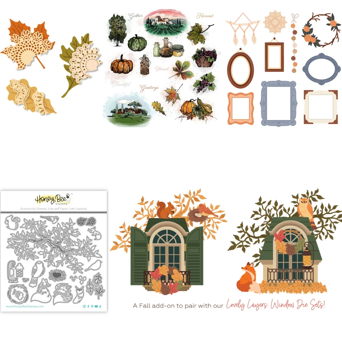 

Fall Leaves Pumpkin Fox Clear Stamps Cutting Dies Stencil for DIY Scrapbook Paper Card Album Craft Template Supplies Decoration