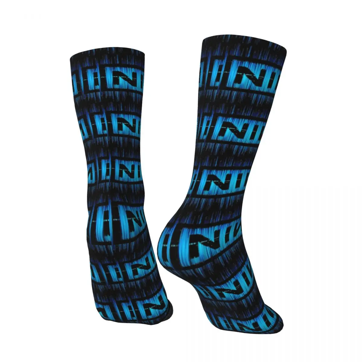 Women Men Socks Dark Blue Nine Inch Naills Logo Stockings Spring Funny High Quality Socks Printed Climbing Anti Bacterial Socks image 4