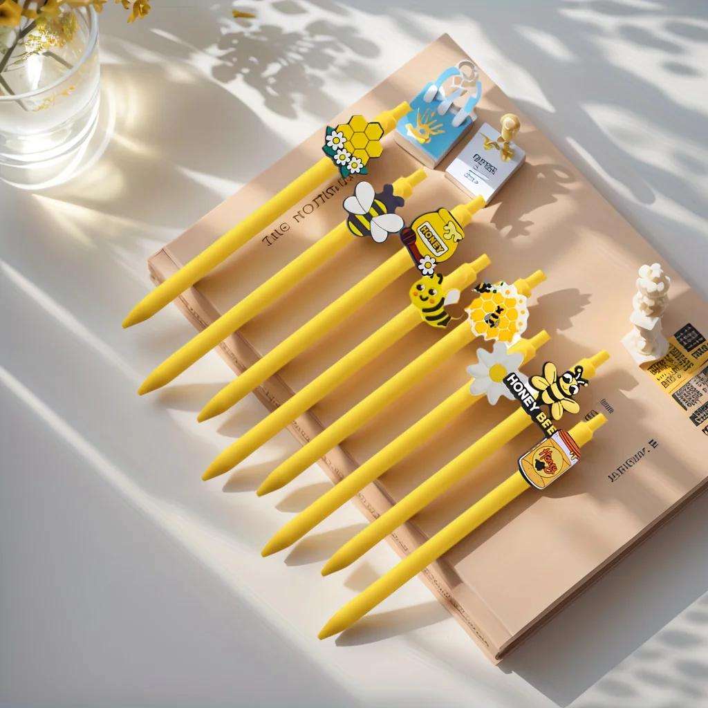 8/16-teiliges Bienen-Neutralstift-Set, schwarze Tinte, Hummel-Stift für Partygeschenke, Schul- und Bürobedarf, Geschenk für Lehrer, Bienenaufmerksam. – Detail 3