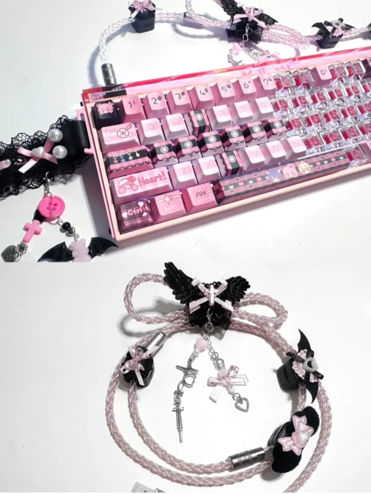 Custom 8k Rgb Aviator Cable Single-crystal Copper Magnetic Axis Mechanical Keyboard Cable Desktop Decorative Accessories